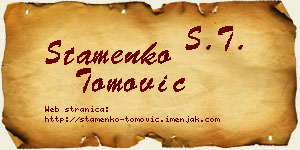 Stamenko Tomović vizit kartica